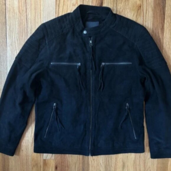 Blank NYC Men's Black Suede Leather Jacket - Picture 1 of 5